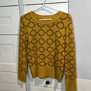JOE. Size small. Patterns. Mustard. Brown. Sweater.